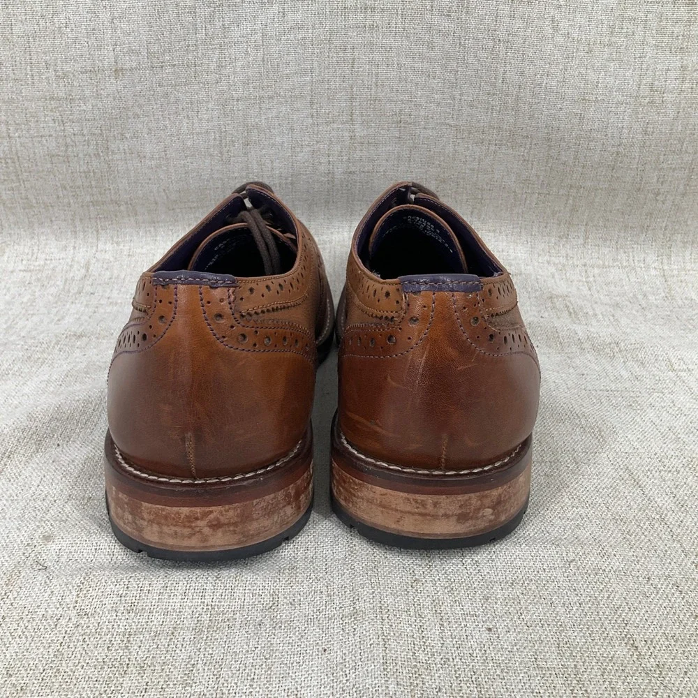 Ted Baker Cassiuss 4 Wingtip‎ Brogues Mens 11.5 Brown Leather Derby Shoes Luxury
